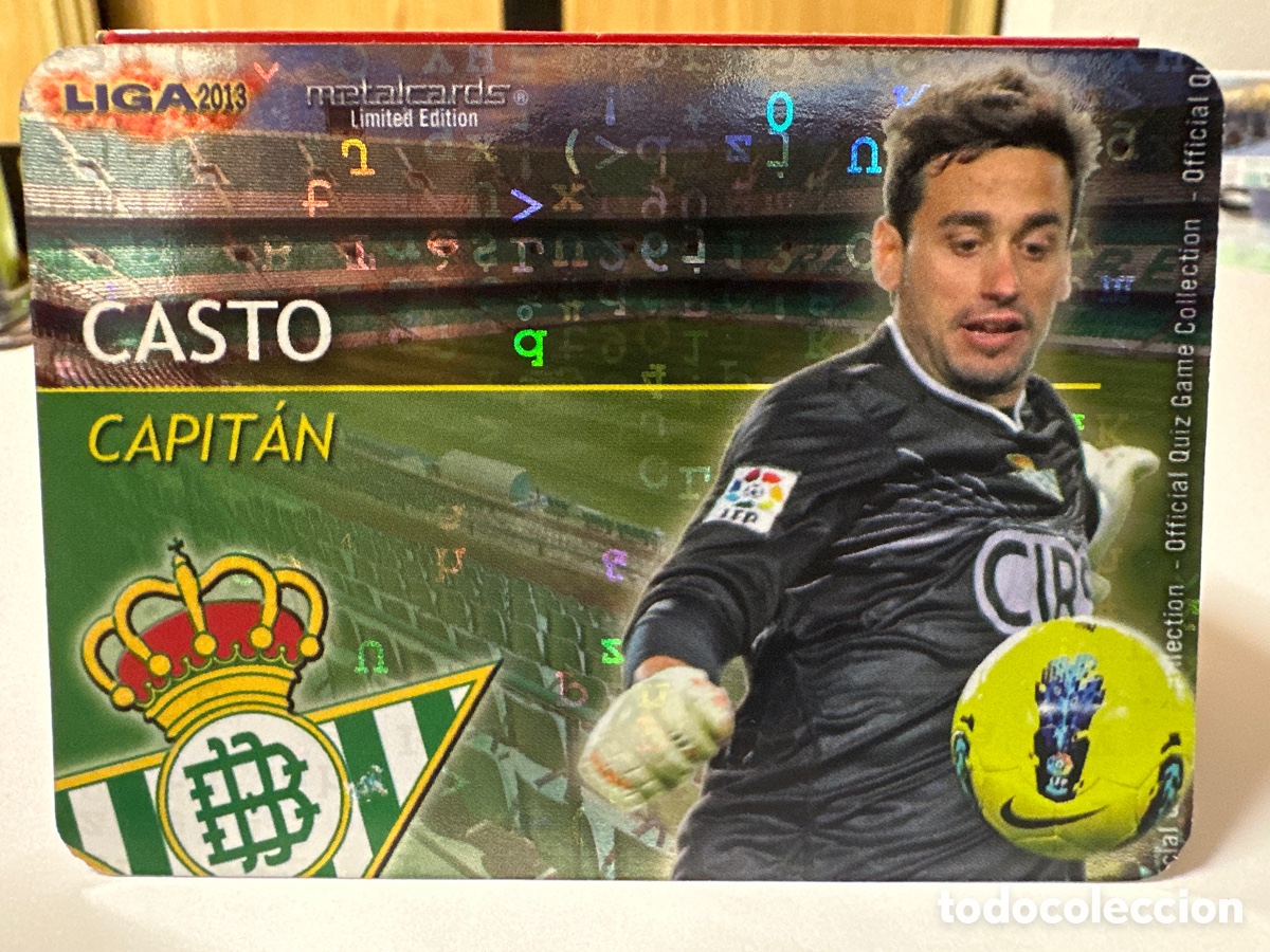 Cromos de F&uacute;tbol: 13/20 CASTO(BETIS) CAPIT&Aacute;N LETRAS MUNDICROMO 2012-13 12 13 METAL CARD LIMITED EDITION