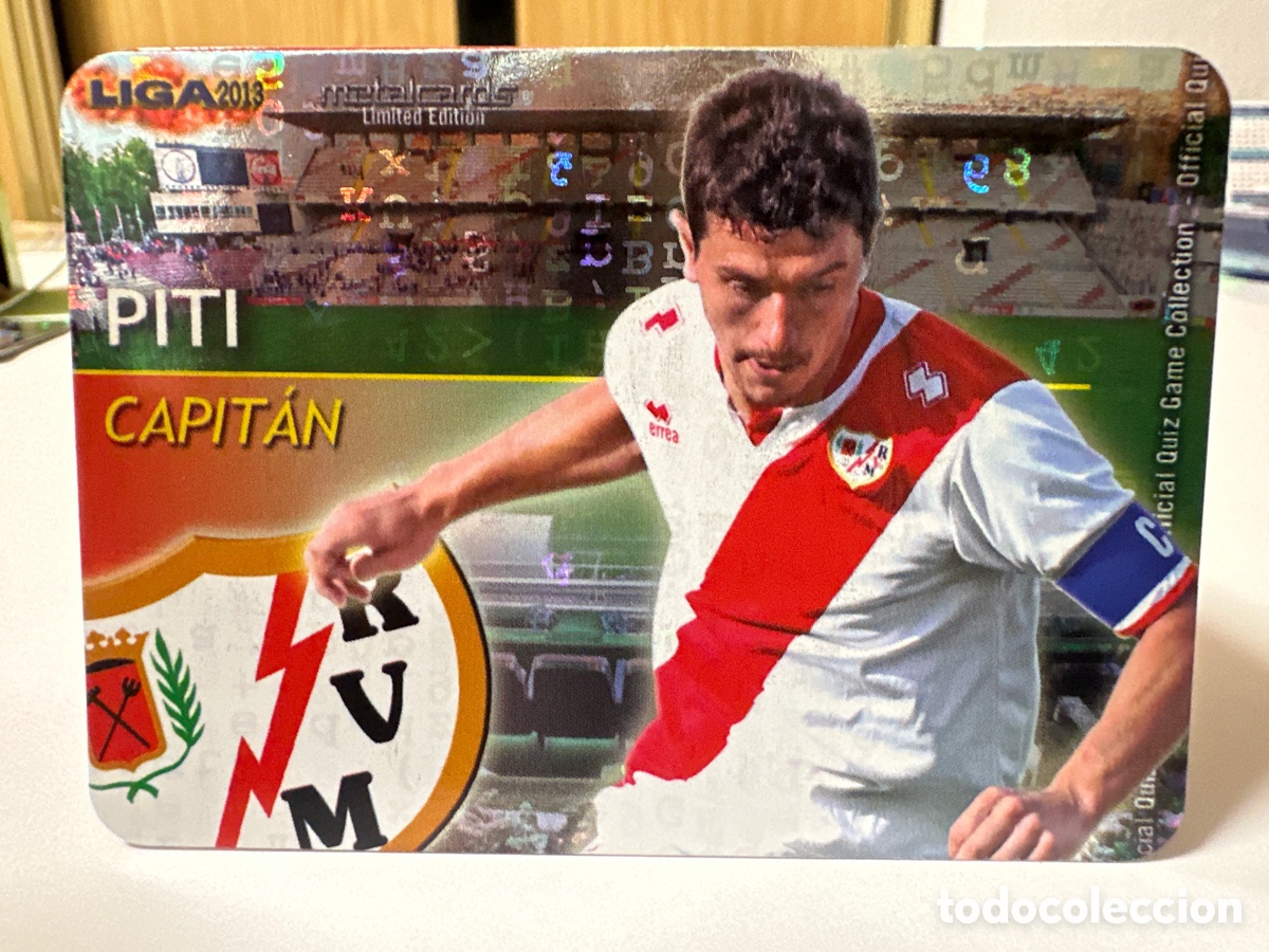Cromos de F&uacute;tbol: 15/20 PITI(RAYO VALLECANO) CAPIT&Aacute;N LETRAS MUNDICROMO 2012-13 12 13 METAL CARD LIMITED EDITION
