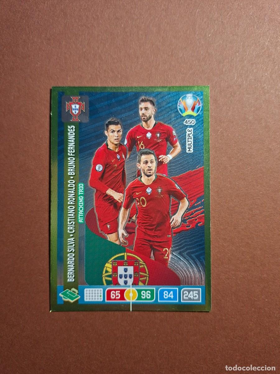 Cromos de F&uacute;tbol: 450 BERNARDO SILVA CRISTIANO RONALDO BRUNO FERNANDES EURO 2020 PREVIEW UEFA ADRENALYN XL PANINI