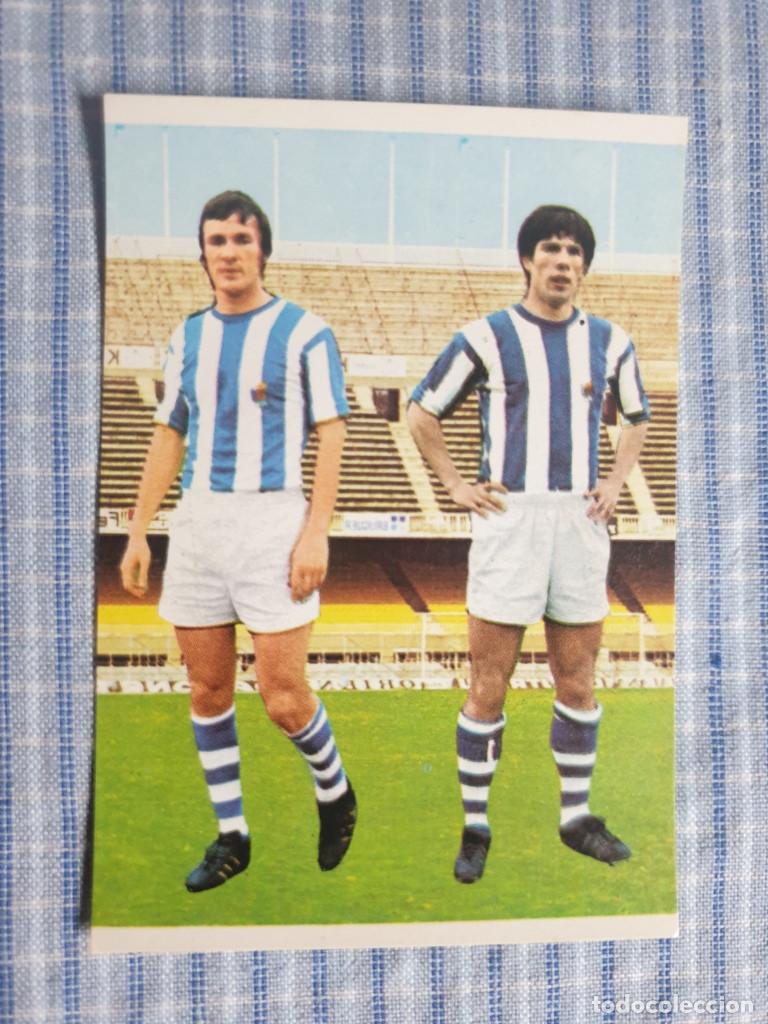 Cromos de F&uacute;tbol: Cromo Liga 75 / 76. Cortabarr&iacute;a y Murillo. N&ordm;. 115. Real Sociedad. Editorial Ruiz Romero.