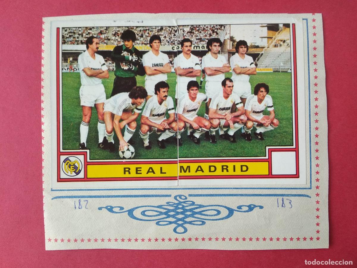 Cromos de Futebol: PANINI FUTBOL LIGA 83 1983 CROMO RECORTADO 182 183 ALINEACION REAL MADRID Y 179 180 RANDEZ MARTIN