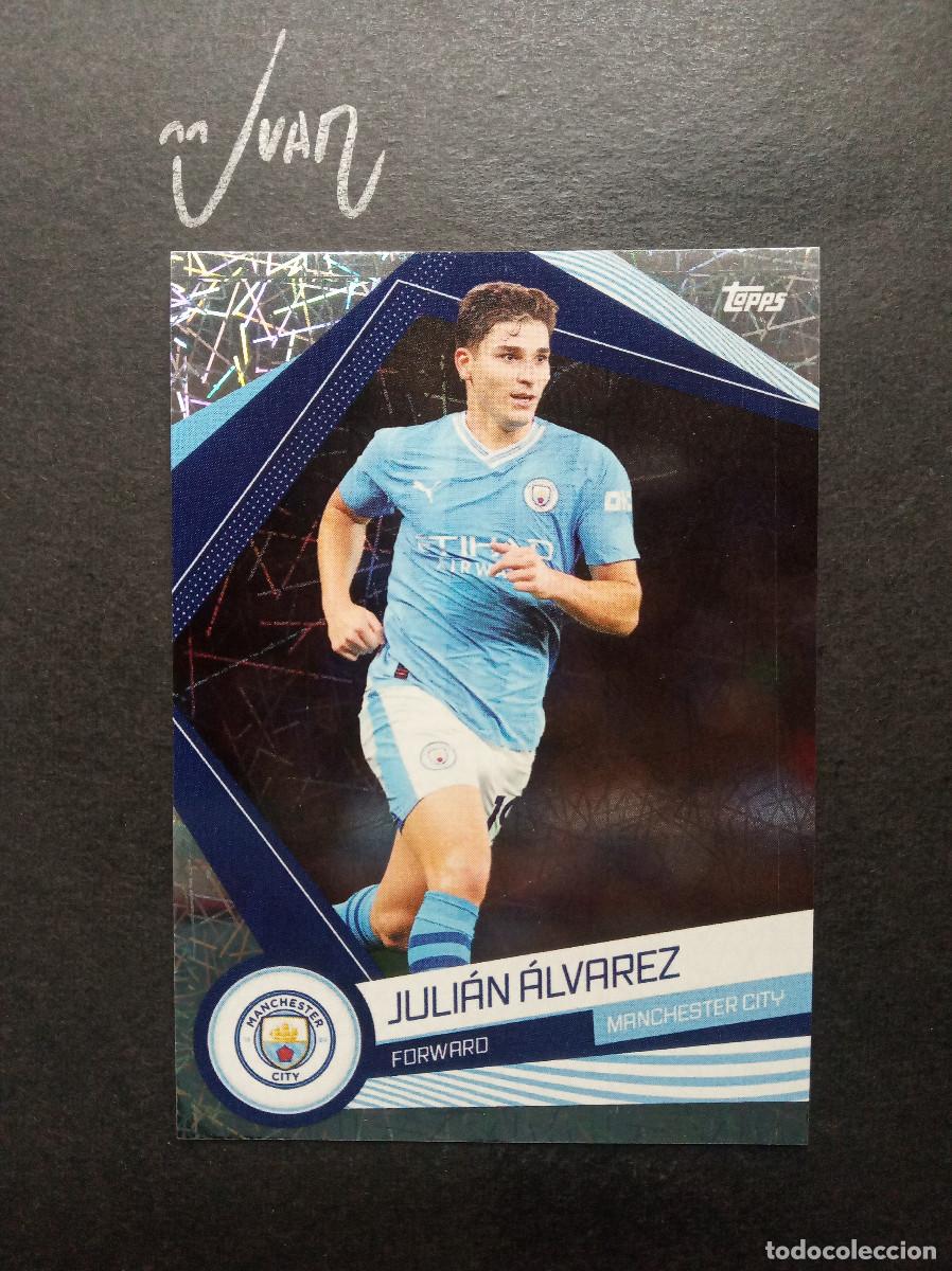 Figurine di Calcio: MAN 19 ELECTRIC PARALELA JULIAN ALVAREZ MANCHESTER CITY ARGENTINA ⚽ TOPPS &reg; FAN SET 2023 2024 23 24