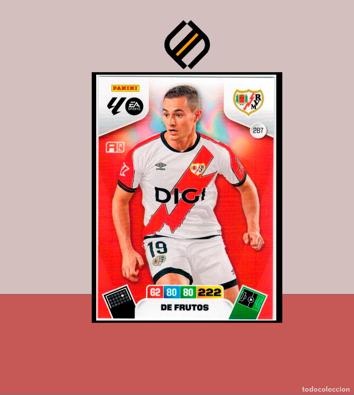 Cromos de F&uacute;tbol: ADRENALYN XL 2025 2026 PANINI N&ordm; 287 DE FRUTOS RAYO VALLECANO CARD ALBUM COLECCI&Oacute;N LIGA