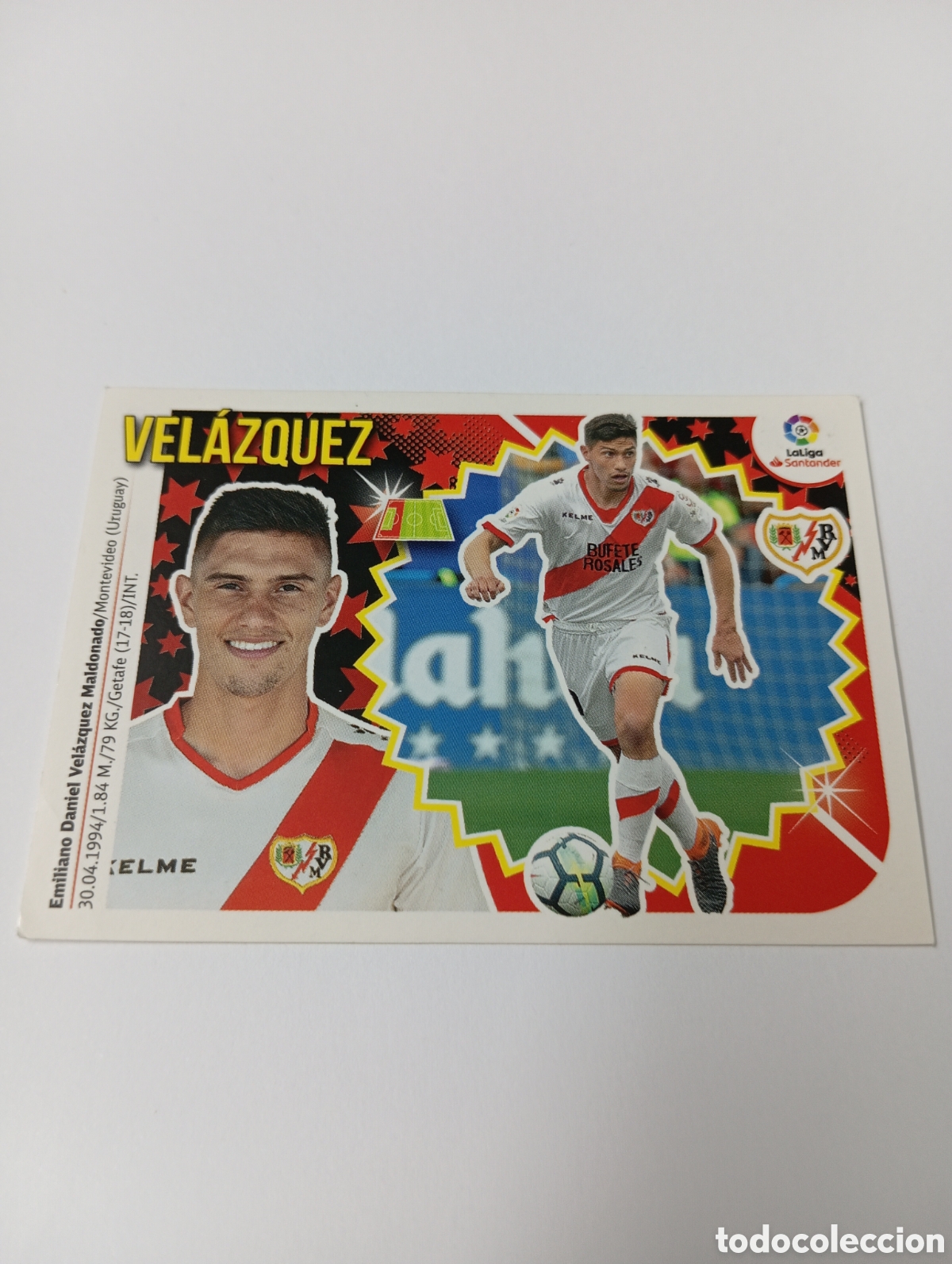 Cromos de F&uacute;tbol: Vel&aacute;zquez 6 Rayo Vallecano liga este 18-19 panini 2018 2019
