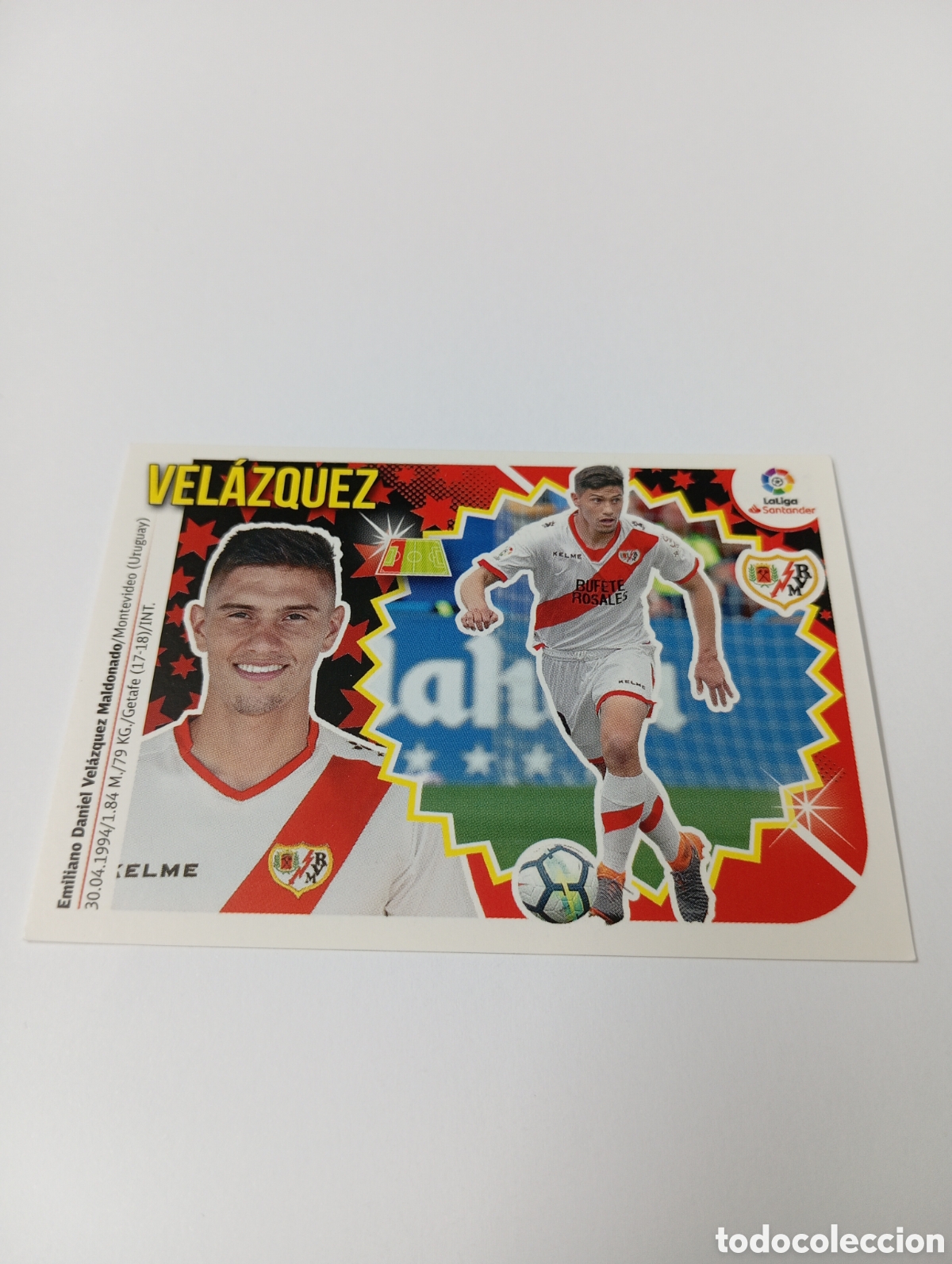Cromos de F&uacute;tbol: Vel&aacute;zquez 6 Rayo Vallecano liga este 18-19 panini 2018 2019