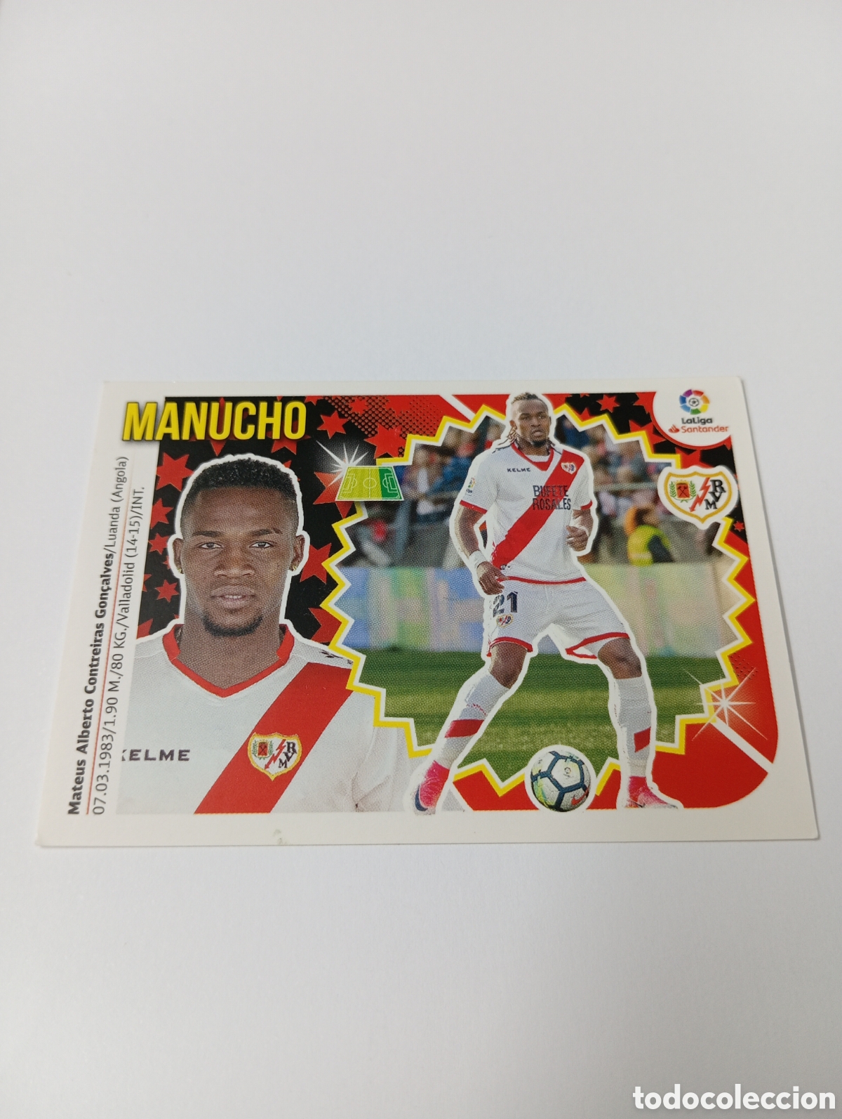Cromos de F&uacute;tbol: Manucho 15 Rayo Vallecano liga este 18-19 panini 2018 2019
