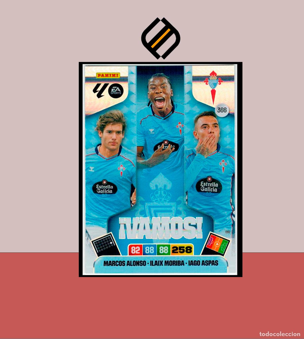 Fu&szlig;ball-Sticker: ADRENALYN 2025 2026 PANINI 366 MARCOS ALONSO ILAIX MORIBA IAGO ASPAS CELTA VAMOS CARD ALBUM LIGA