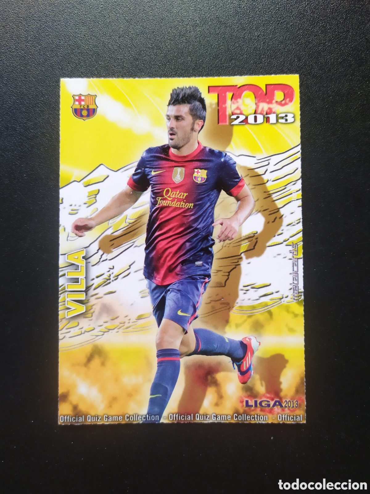 Cromos de f&uacute;tbol: Mundicromo fichas Liga 2012 2013 12 13 Villa top dorado mate n&deg; 633 Barcelona