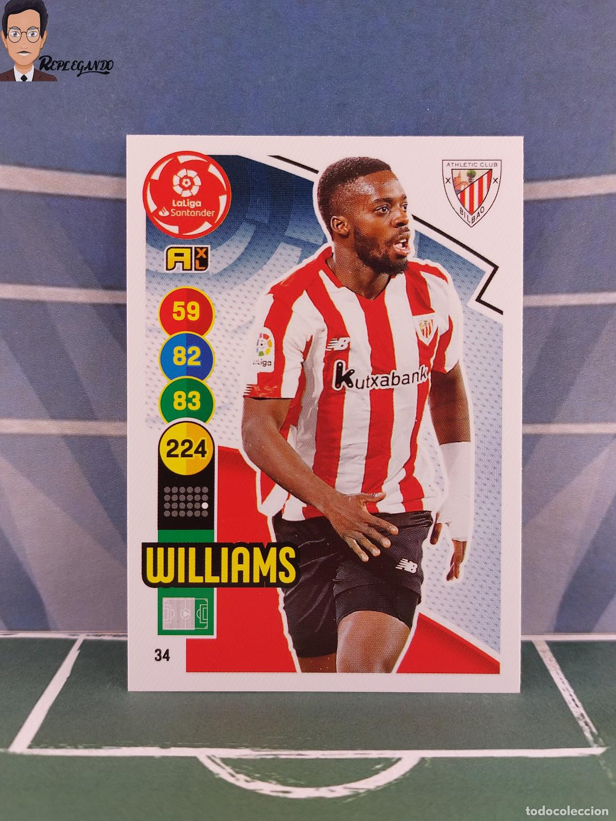 Football Stickers: WILLIAMS N&ordm; 34 (ATHLETIC CLUB BILBAO) ADRENALYN XL 2020 2021 PANINI 20 21 CARD LIGA TARJETA FICHA