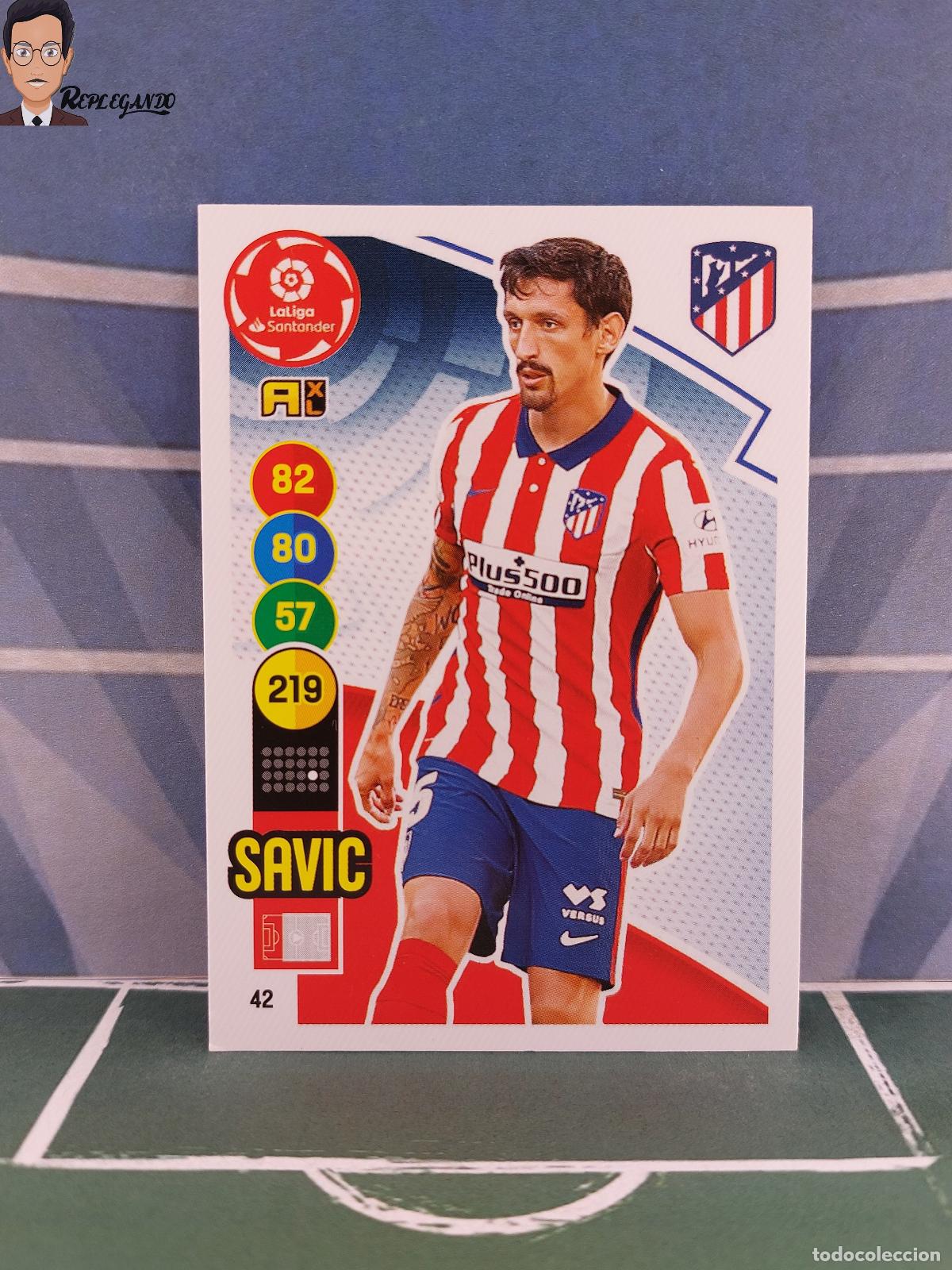 Fu&szlig;ball-Sticker: SAVIC N&ordm; 42 (ATL&Eacute;TICO MADRID) ADRENALYN XL 2020 2021 PANINI 20 21 CARD LIGA TARJETA FICHA CROMO