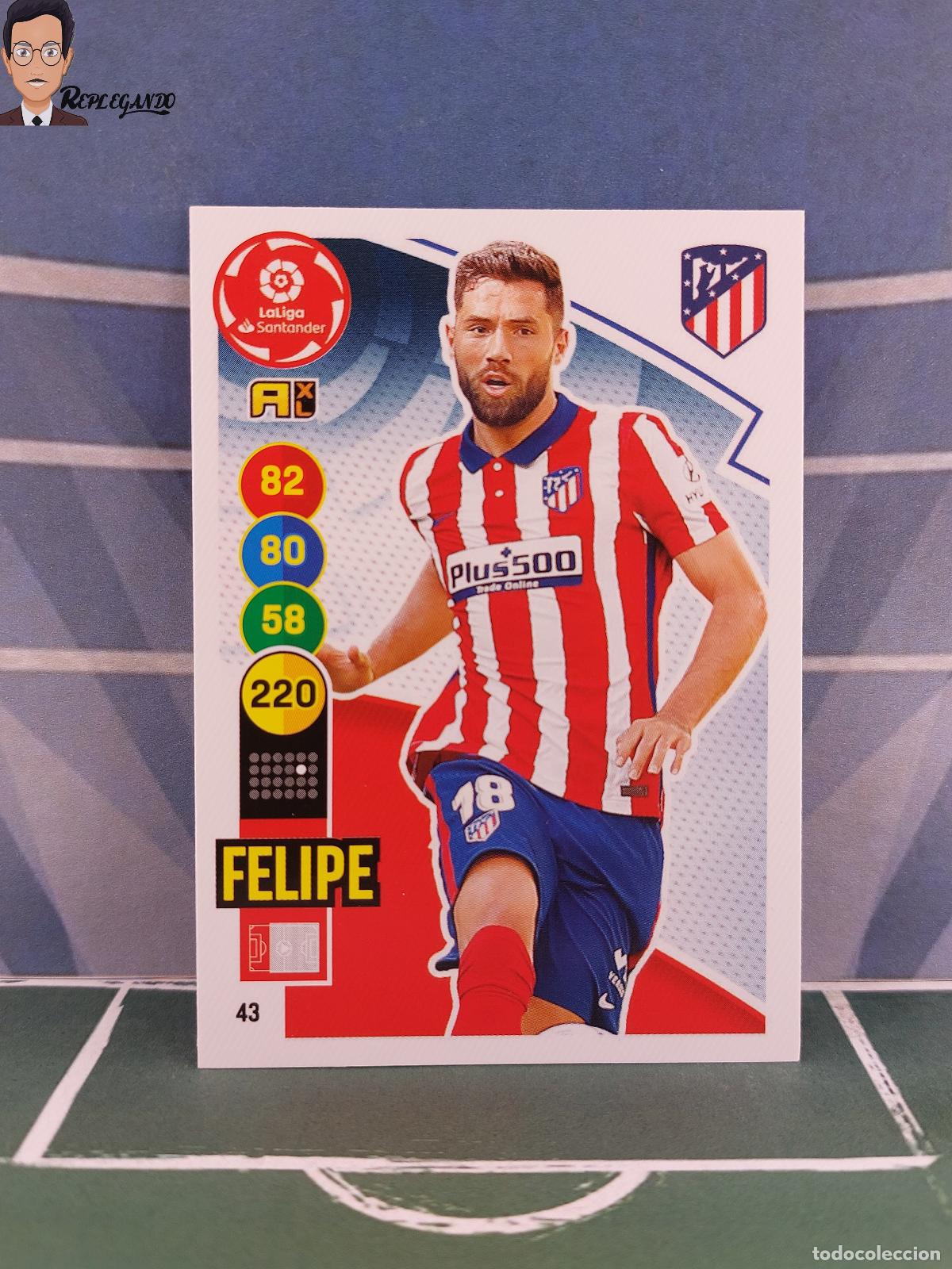 Fu&szlig;ball-Sticker: FELIPE N&ordm; 43 (ATL&Eacute;TICO MADRID) ADRENALYN XL 2020 2021 PANINI 20 21 CARD LIGA TARJETA FICHA CROMO