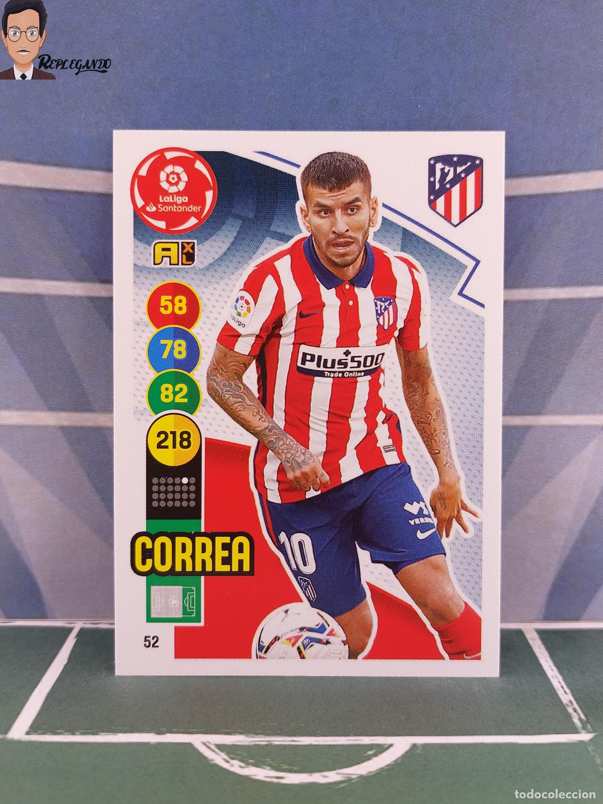 Fu&szlig;ball-Sticker: CORREA N&ordm; 52 (ATL&Eacute;TICO MADRID) ADRENALYN XL 2020 2021 PANINI 20 21 CARD LIGA TARJETA FICHA