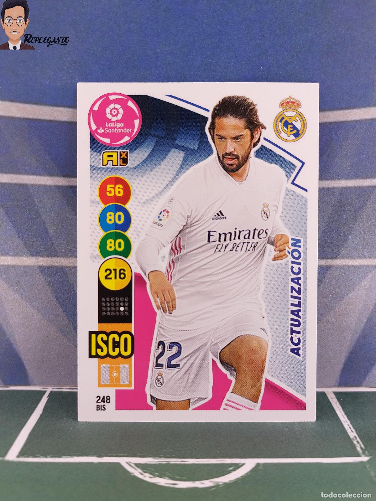 Cromos de F&uacute;tbol: ISCO N&ordm; 248 BIS (REAL MADRID) ADRENALYN XL 2020 2021 PANINI 20 21 CARD LIGA TARJETA FICHA CROMO
