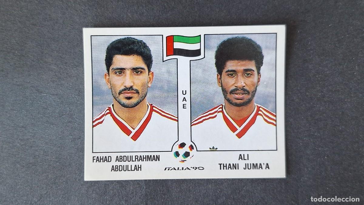 Figurine di Calcio: L2 ABDULLAH - THANI JUMA'A SELECCION EMIRATOS ARABES 312 MUNDIAL ITALIA 90 PANINI NUNCA PEGADO