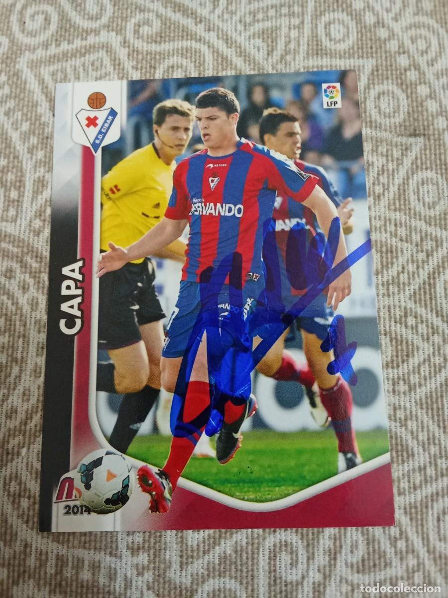 Cromos de f&uacute;tbol: Cromo firmado capa eibar - Foto 1