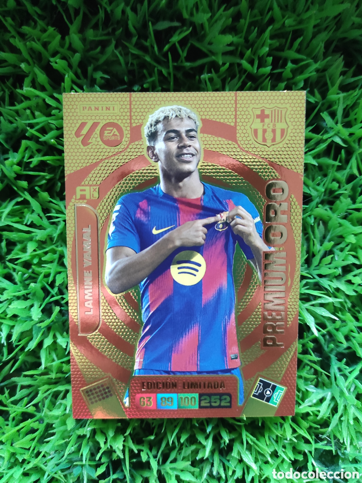 Cromos de F&uacute;tbol: Lamine Yamal Barcelona PREMIUM ORO Adrenalyn 25-26