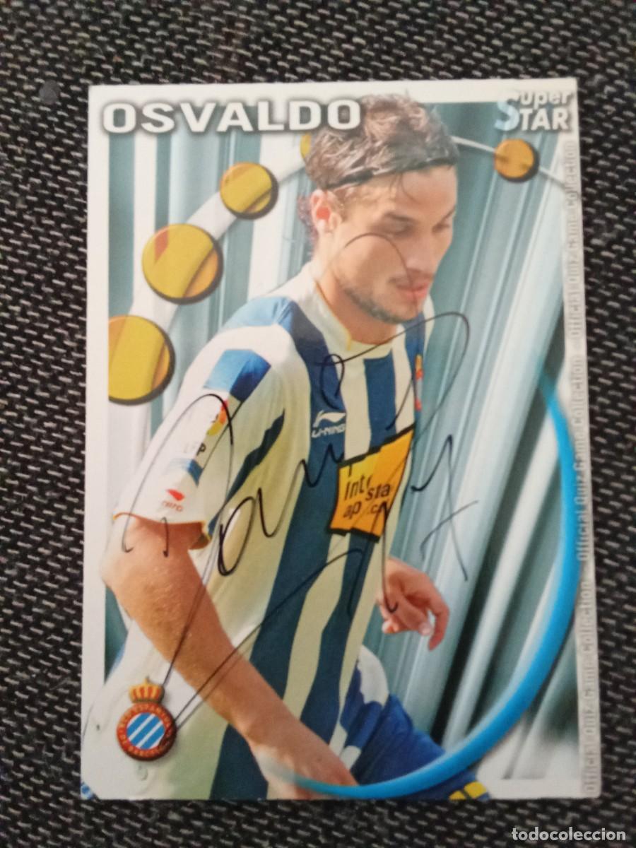 Fu&szlig;ball-Sticker: Cromo firmado Osvaldo RCD Espanyol 297 Superstar quiz game collection 2011