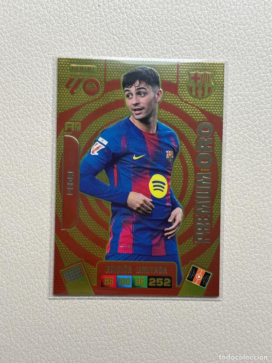 Fu&szlig;ball-Sticker: 16. CROMO ADRENALYN 2025-26 25-26 EDICI&Oacute;N LIMITADA PEDRI PREMIUM ORO BARCELONA ( c&oacute;digo sin activar
