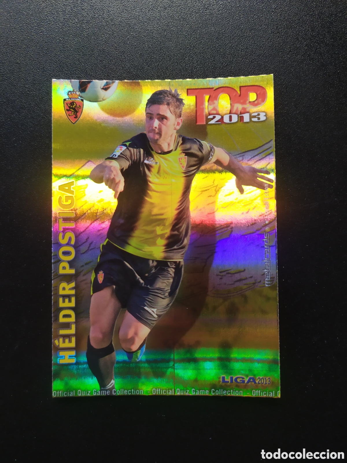 Cromos de F&uacute;tbol: Mundicromo fichas Liga 2012 2013 12 13 Helder Postiga top brillo dorado rayas n&deg; 635 Real Zaragoza