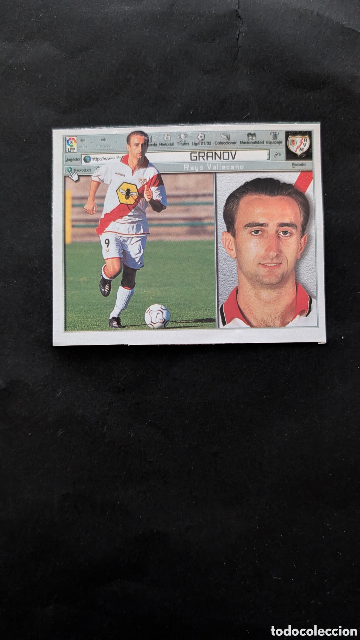 Cromos de F&uacute;tbol: GRANOV RAYO VALLECANO COLOCA LIGA ESTE 2001/02 01 02 RECORTADO