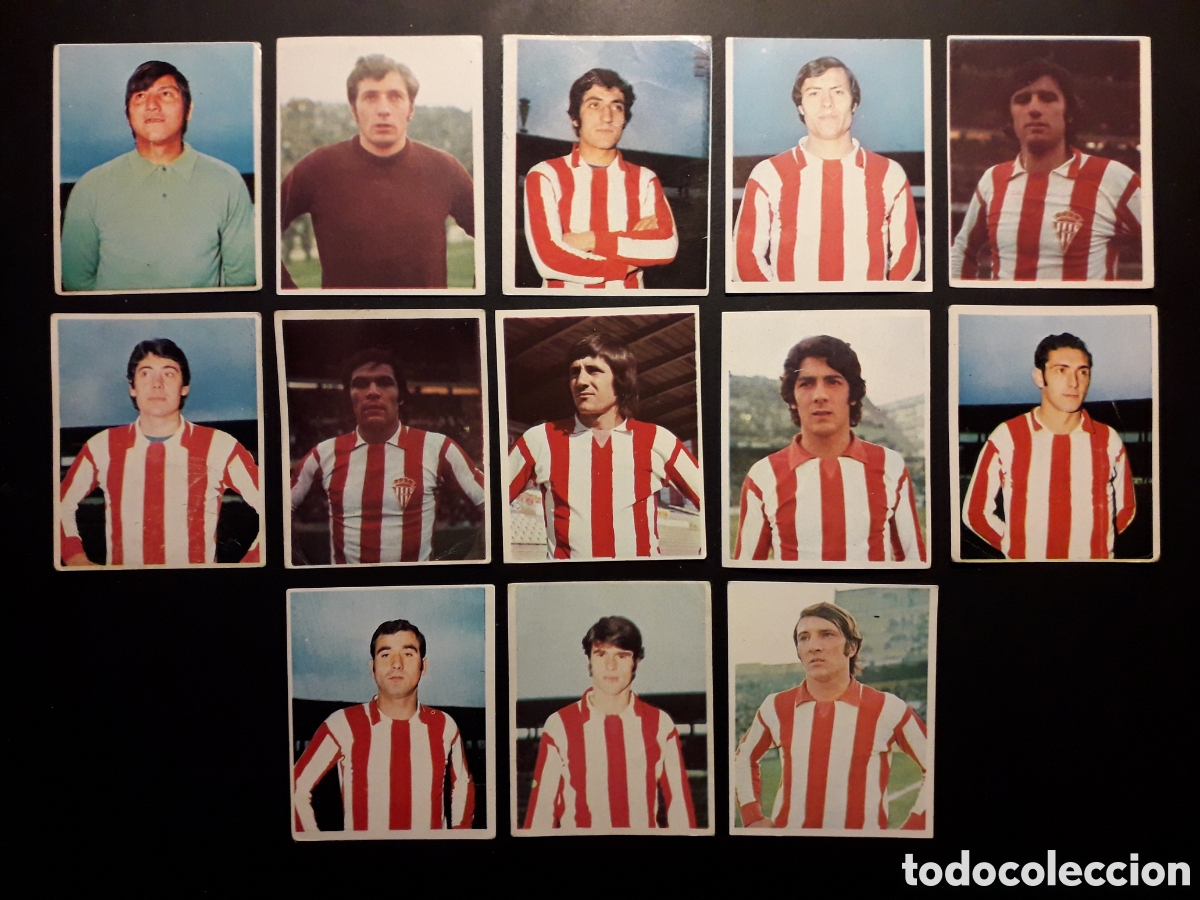 Cromos de F&uacute;tbol: 13 CROMOS SPORTING DE GIJ&Oacute;N XIBECA SPORT. 1973-1974. 73-74. SIN PEGAR. VER FOTOS. EQUIPO COMPLETO.