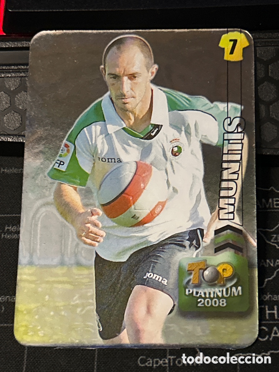 Cromos de f&uacute;tbol: 726 MUNITIS (RACING SANTANDER) BRILLO LISO TOP PLATINUM MUNDICROMO 2007 2008 07 08