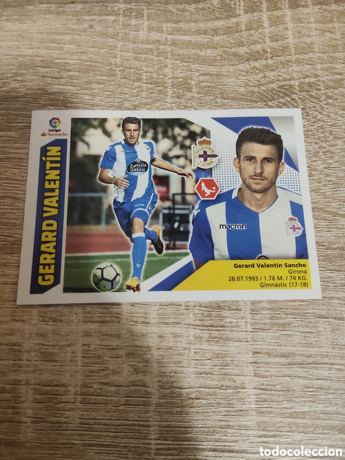Cromos de f&uacute;tbol: Gerard Valent&iacute;n Deportivo de la Coru&ntilde;a fichaje 12 liga 2017 2018 17 18 ediciones este