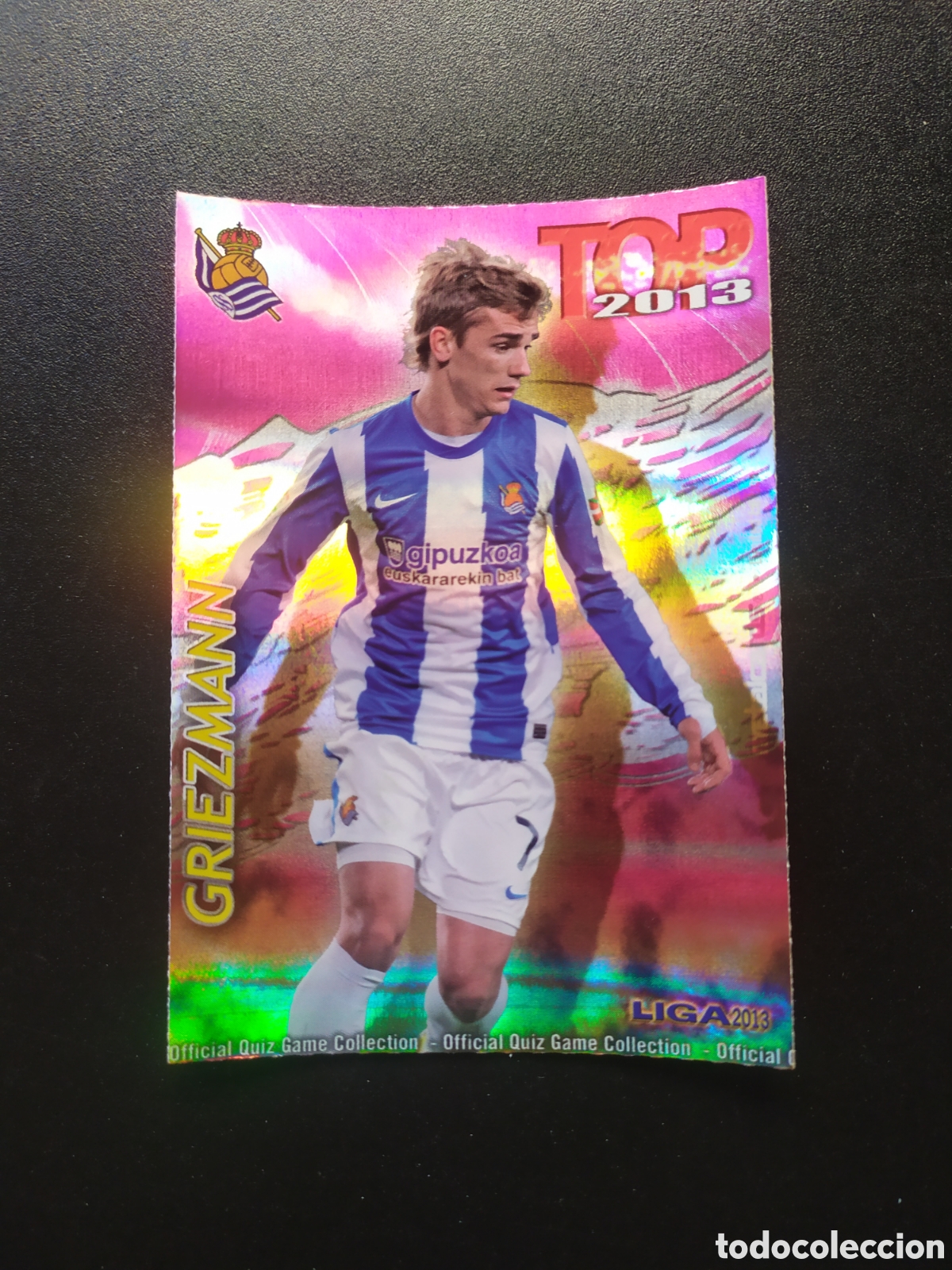 Cromos de f&uacute;tbol: Mundicromo fichas Liga 2012 2013 12 13 Griezmann top brillo fucsia rayas n&deg; 637 Real Sociedad