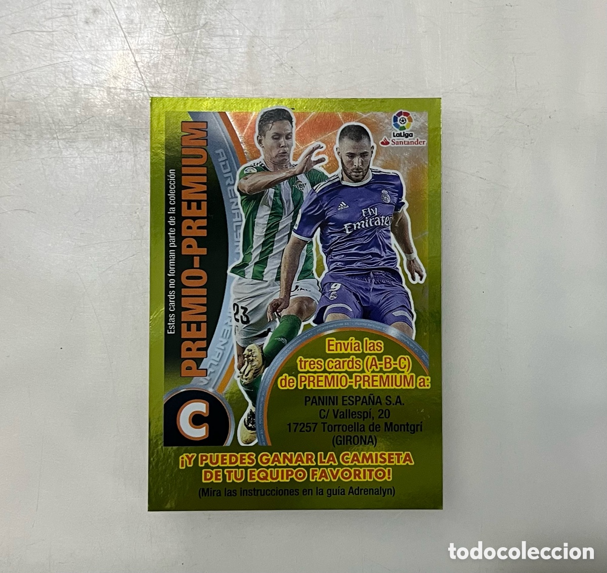 Cromos de F&uacute;tbol: TARJETA PREMIO PREMIUM C ADRENALYN 2016 2017 PANINI 16 17 CROMO