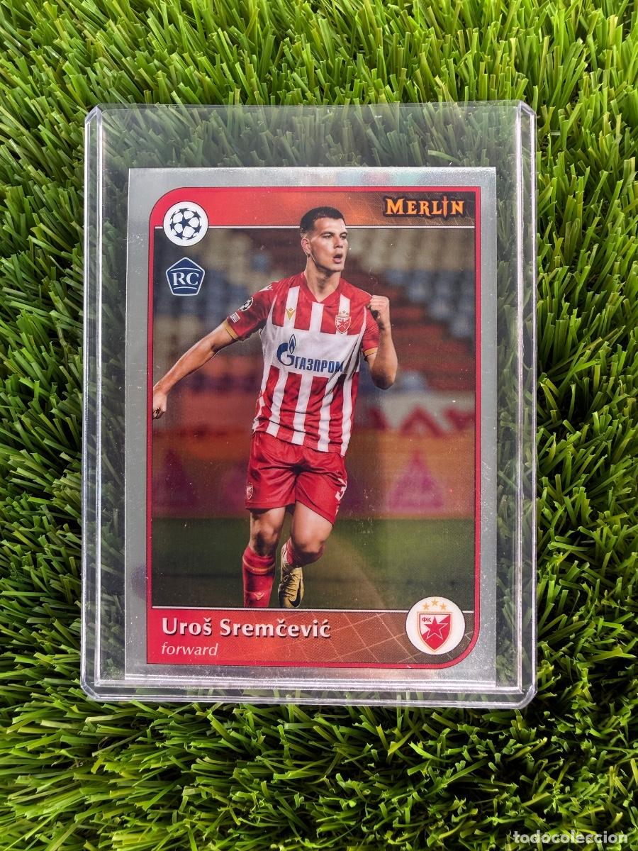 Fu&szlig;ball-Sticker: N&ordm; 54 Uros Sremcevic Rookie Card FK Crvena Zvezda Merlin Chrome 24 25