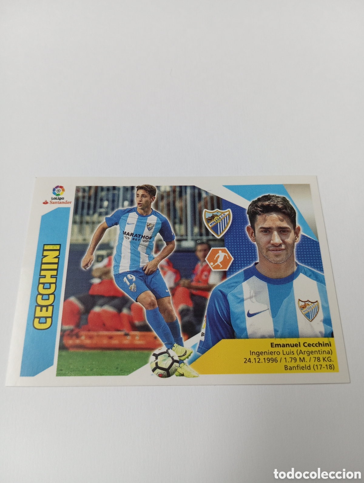 Fu&szlig;ball-Sticker: Cecchini 11 BIS M&aacute;laga liga este 17 18 panini 2017 2018