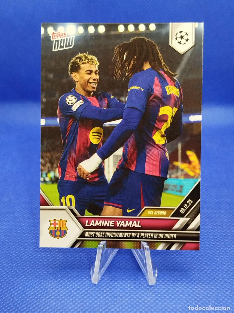 Cromos de F&uacute;tbol: #65 LAMINE YAMAL FC BARCELONA 09/12/25 TOPPS NOW UCL RECORD 1/3773
