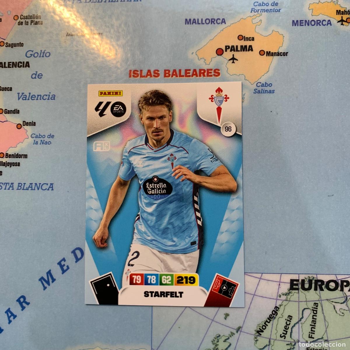 Cromos de f&uacute;tbol: Starfelt n&uacute;mero 96 del Celta cromo adrenalyn XL 25-26 2025-2026