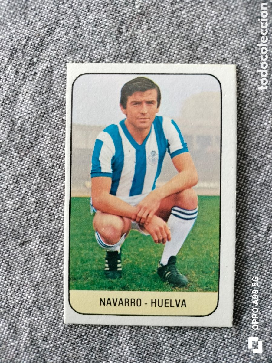 Fu&szlig;ball-Sticker: Cromo Navarro Recreativo de Huelva Ediciones Este liga temporada 78 79 1978 1979
