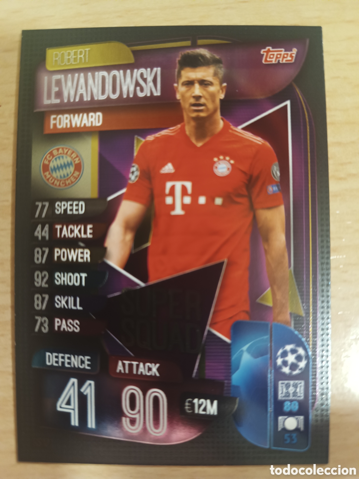 Figurine di Calcio: SS 12 ROBERT LEWANDOWSKI SUPER SQUAD BAYERN MUNICH MATCH ATTAX 2019 2020 TOPPS 19 20