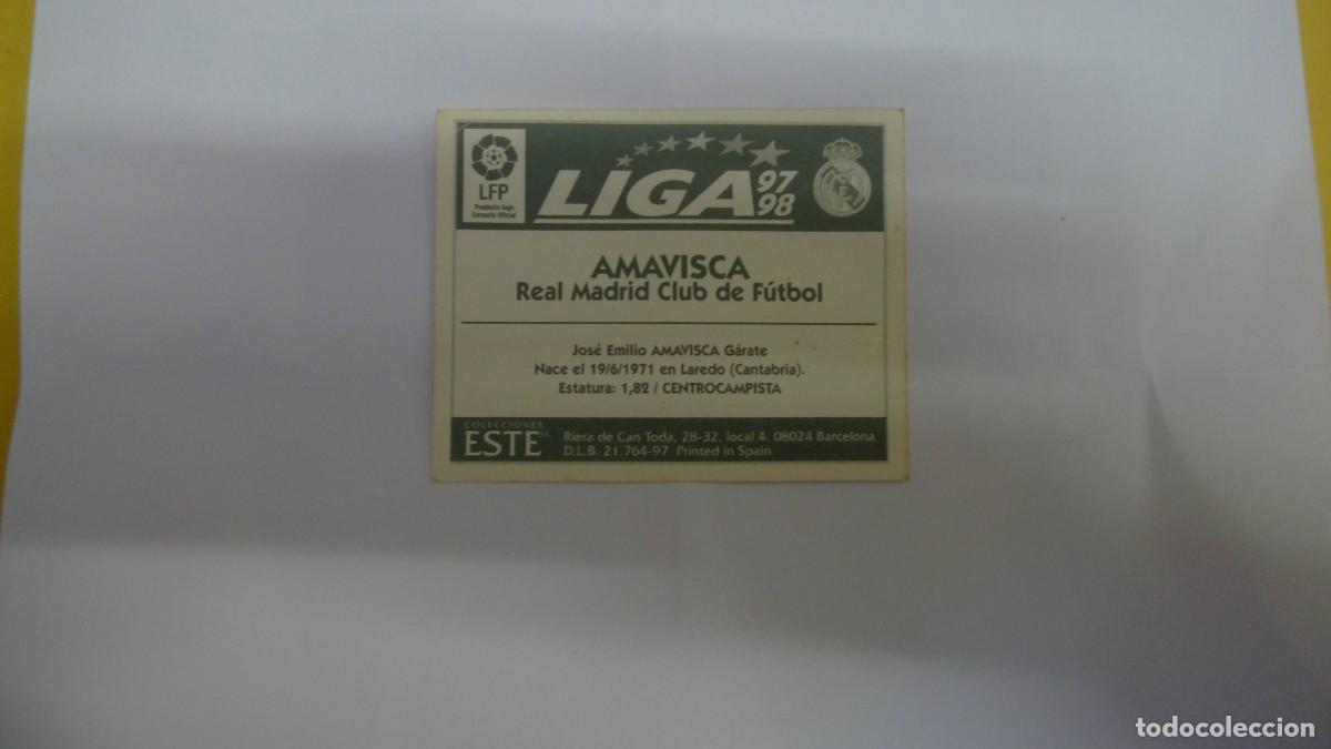 Cromos de f&uacute;tbol: Amavisca - Real madrid- Este 97/98 - Foto 2