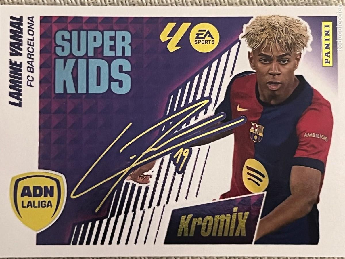 Cromos de F&uacute;tbol: LAMINE YAMAL F. C. BARCELONA SUPER KIDS KROMIX LIGA ESTE 25 26 2025 2026