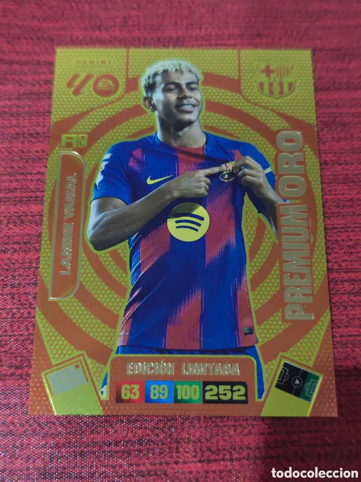 Cromos de F&uacute;tbol: PREMIUM ORO LAMINE YAMAL FC BARCELONA EDICI&Oacute;N LIMITADA ADRENALYN XL 2025 2026