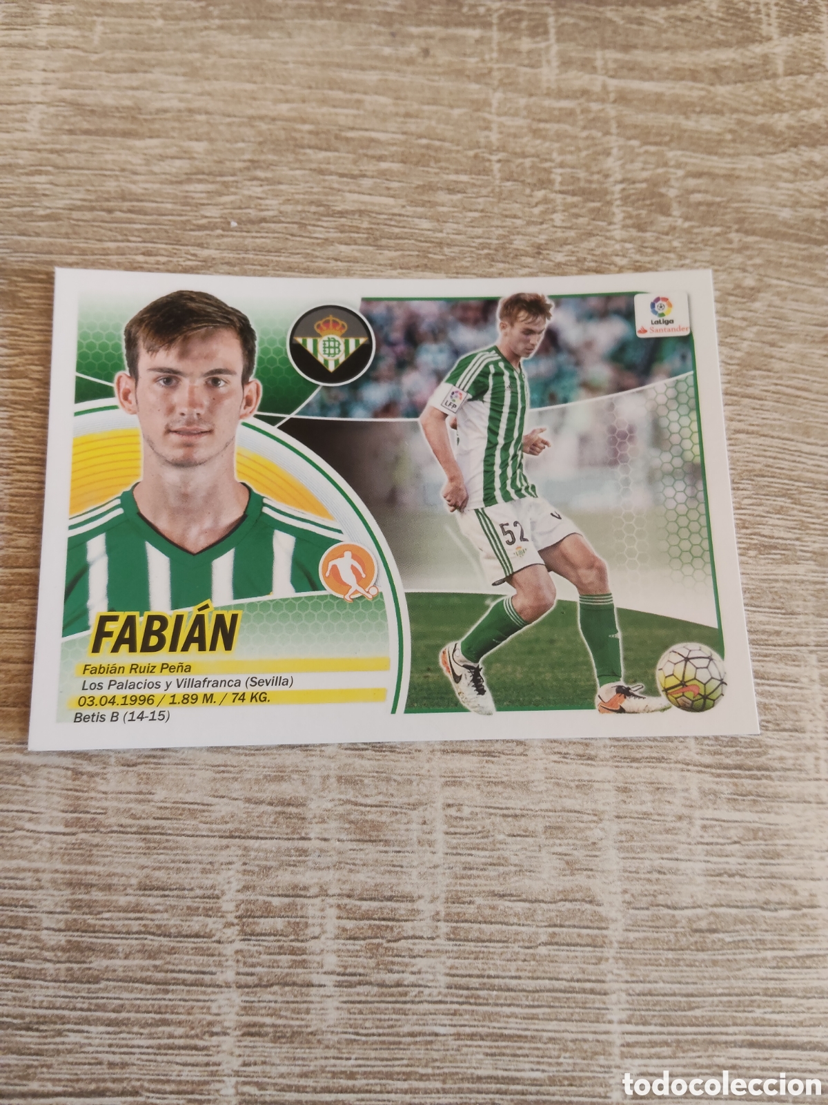 Figurine di Calcio: Fabi&aacute;n Real Betis logo Santander liga 2016 2017 16 17 ediciones este