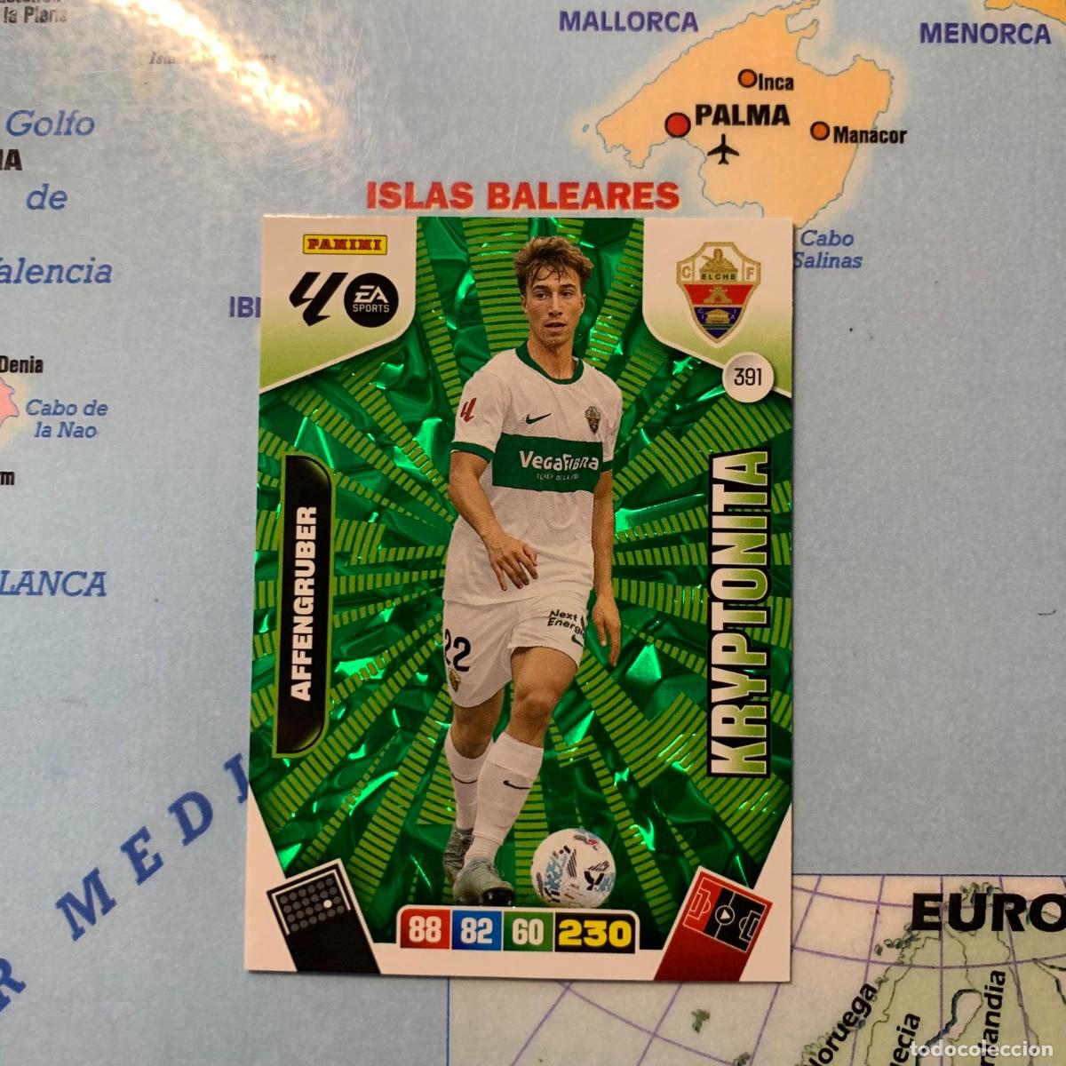 Fu&szlig;ball-Sticker: Affengruber Kryptonita n&uacute;mero 391 del Elche cromo adrenalyn XL 25-26 2025-2026