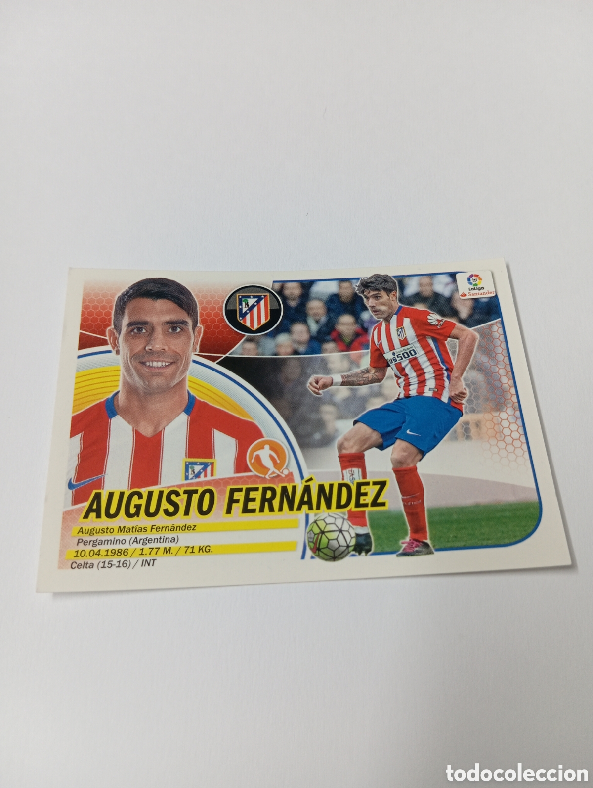Fu&szlig;ball-Sticker: Augusto Fern&aacute;ndez 10 Atl&eacute;tico de Madrid liga este 16 17 panini 2016 2017