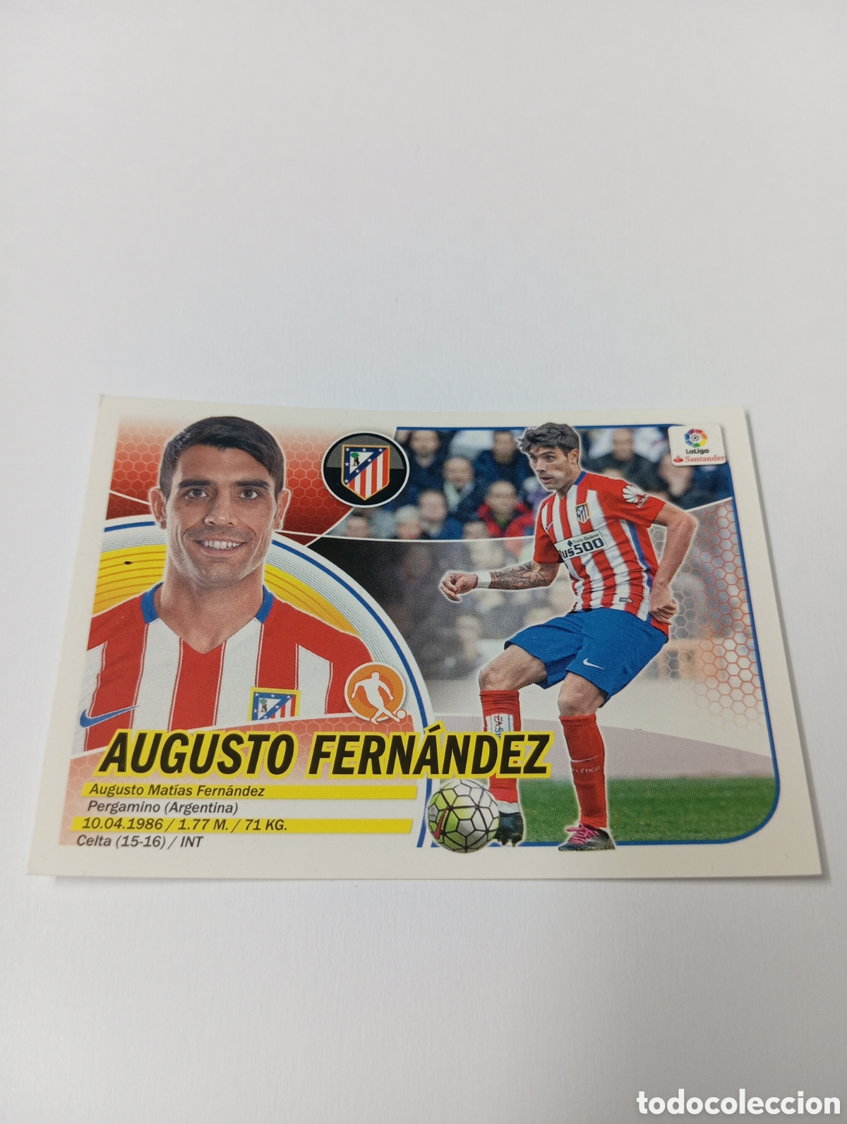 Figurine di Calcio: Augusto Fern&aacute;ndez 10 Atl&eacute;tico de Madrid liga este 16 17 panini 2016 2017