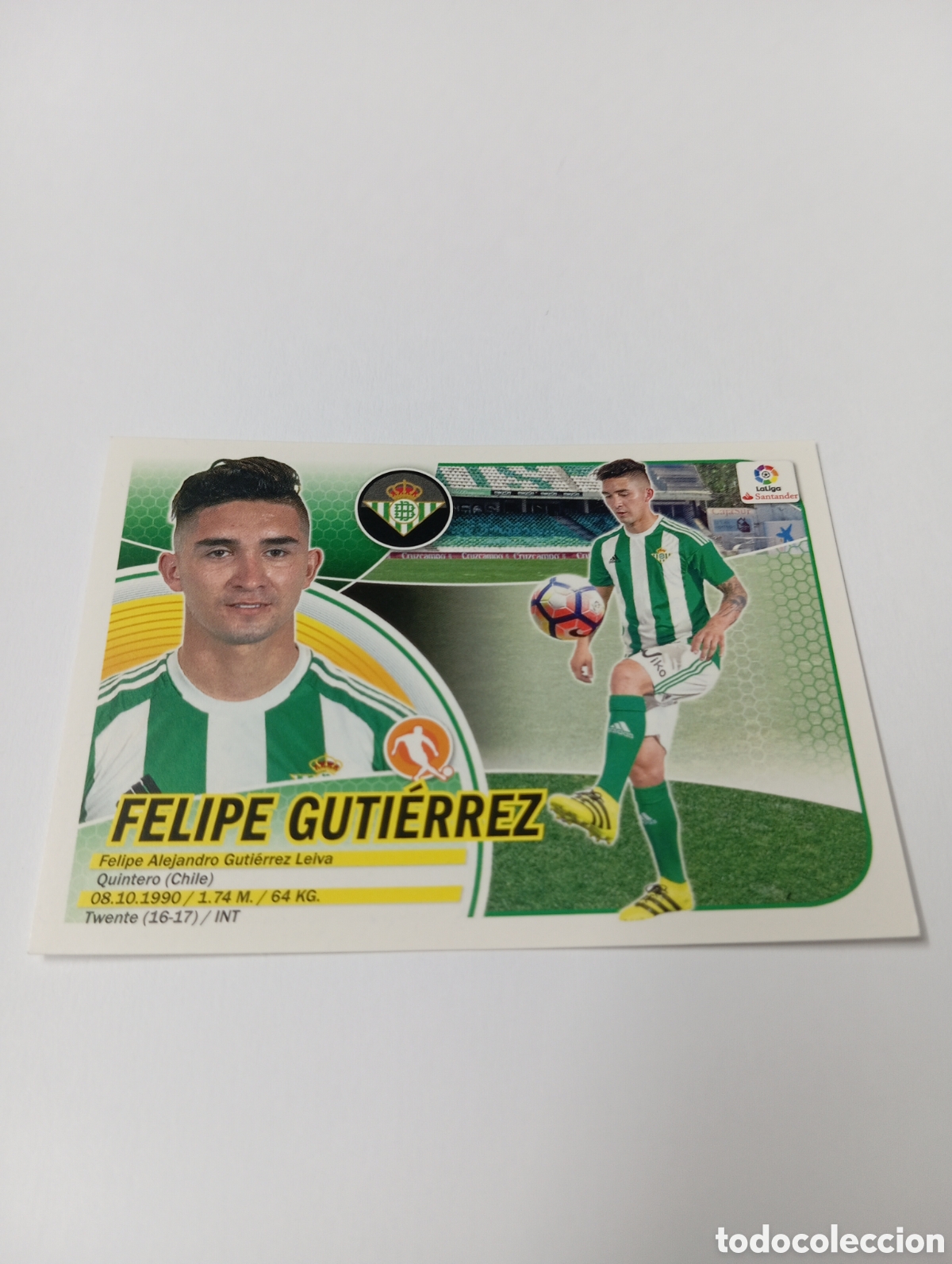 Fu&szlig;ball-Sticker: Felipe Guti&eacute;rrez 10 Betis liga este 16 17 panini 2016 2017