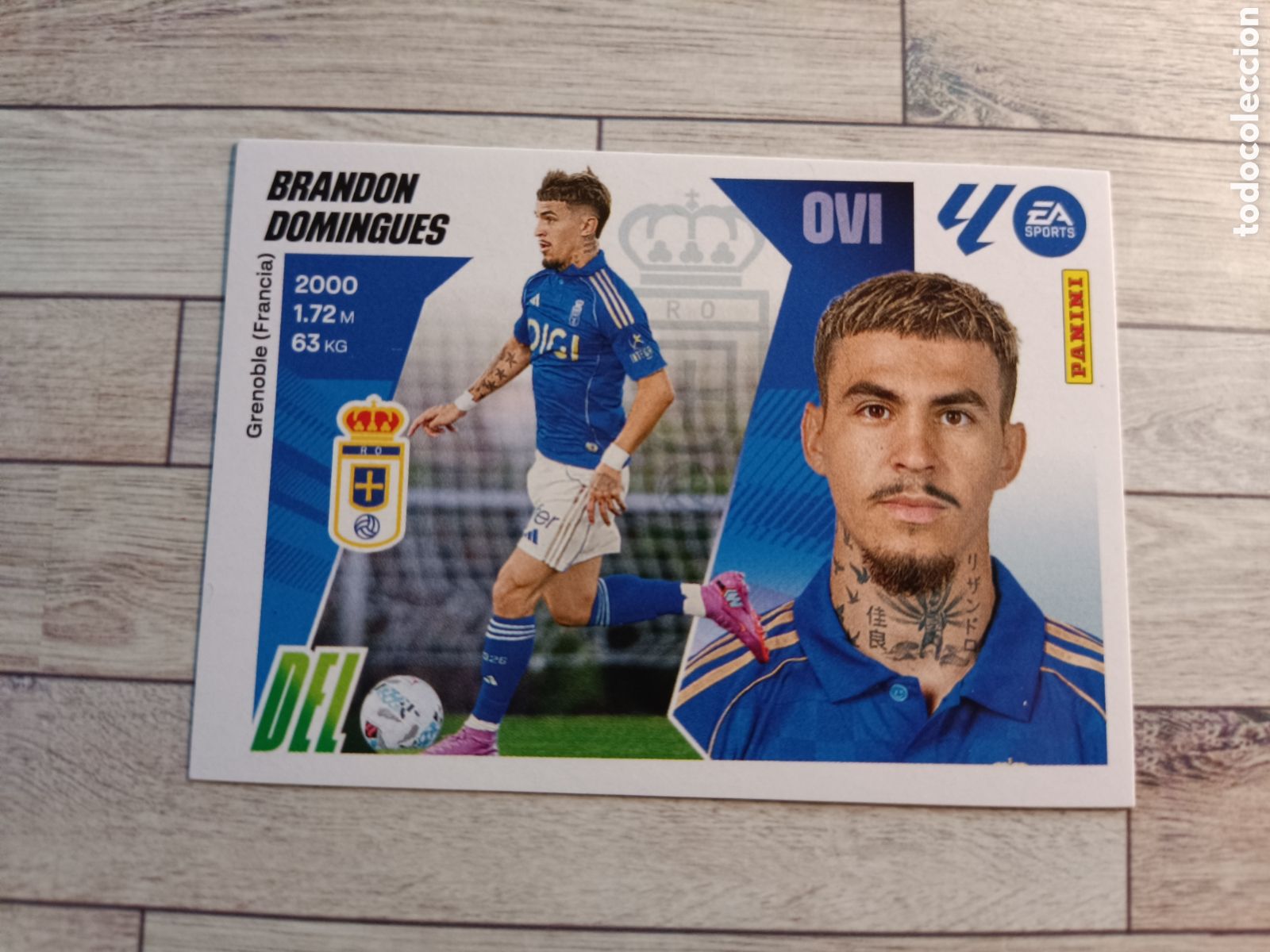 Cromos de F&uacute;tbol: 22 BRANDON DOMIGUES REAL OVIEDO ULTIMOS FICHAJES LIGA ESTE 2025 2026 PANINI 25 26