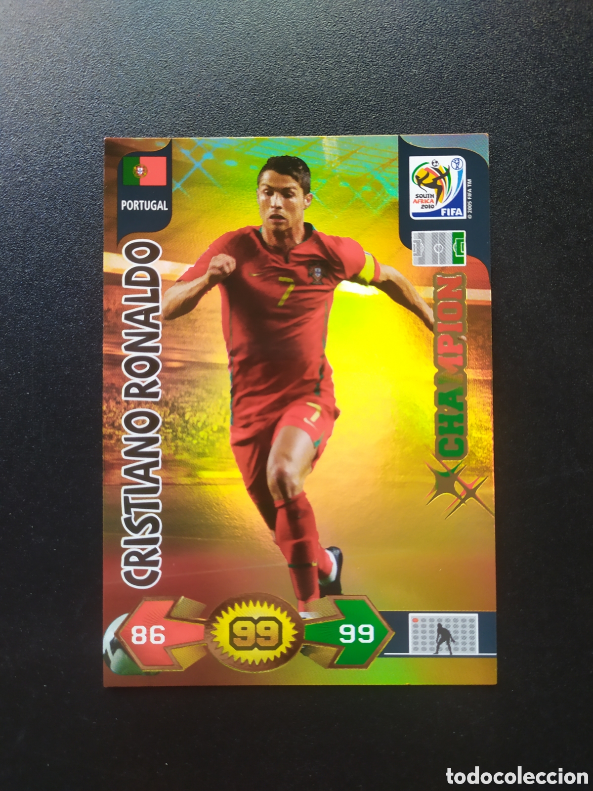 Cromos de F&uacute;tbol: Adrenalyn FIFA world cup Sudafrica 2010 panini Cristiano Ronaldo champion Portugal