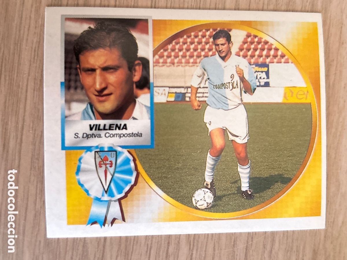 Fu&szlig;ball-Sticker: VILLENA COMPOSTELA FICHAJE 22 LIGA ESTE 1994 1995 94 95 NUNCA PEGADO SIN PEGAR