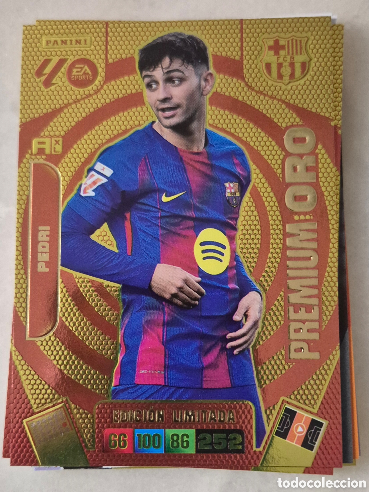 Figurine di Calcio: Pedri barcelona premium oro edicion limitada adrenalyn 2026