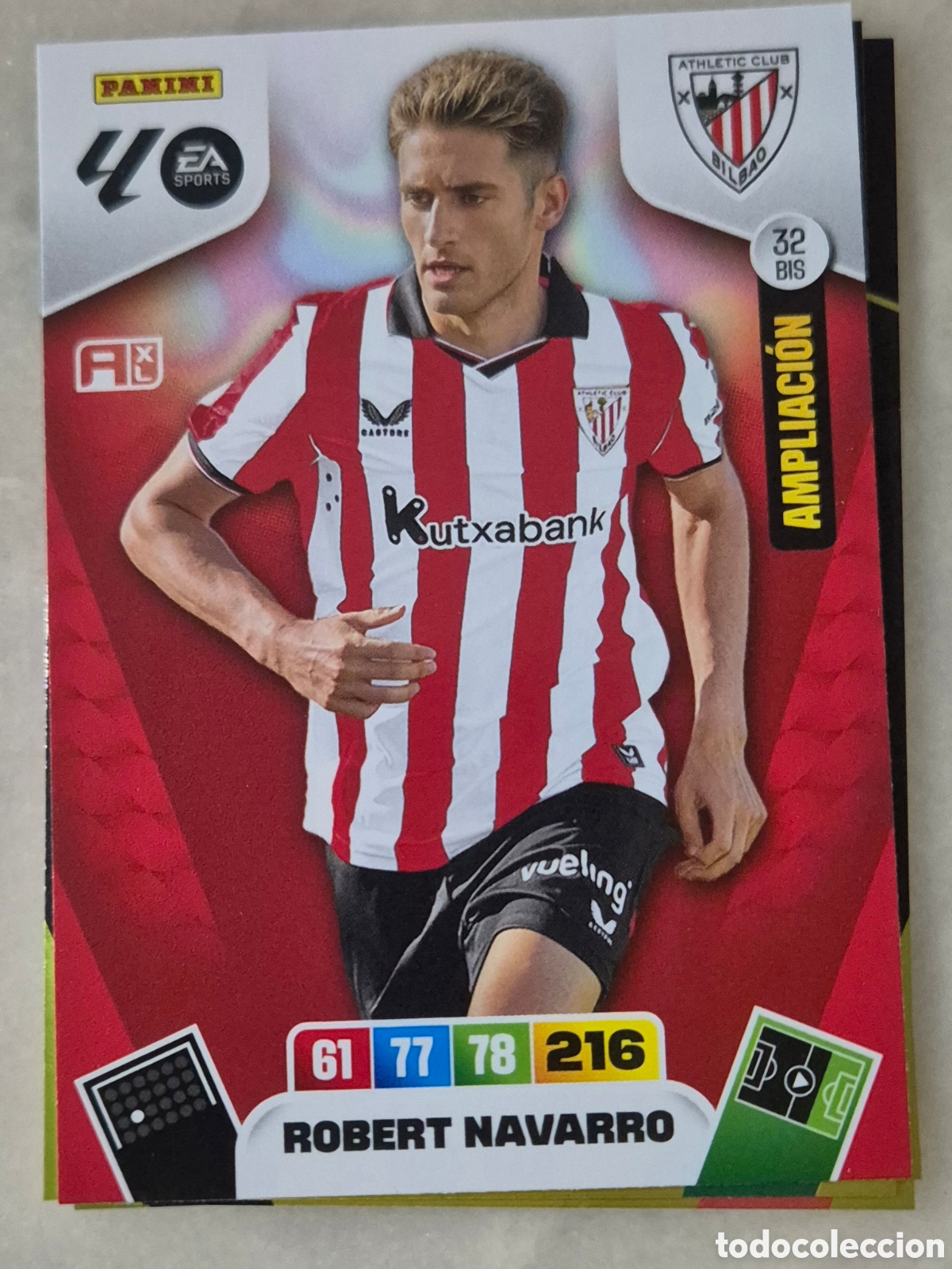 Football Stickers: 32 bis robert navarro Bilbao ampliaci&oacute;n adrenalyn 2026