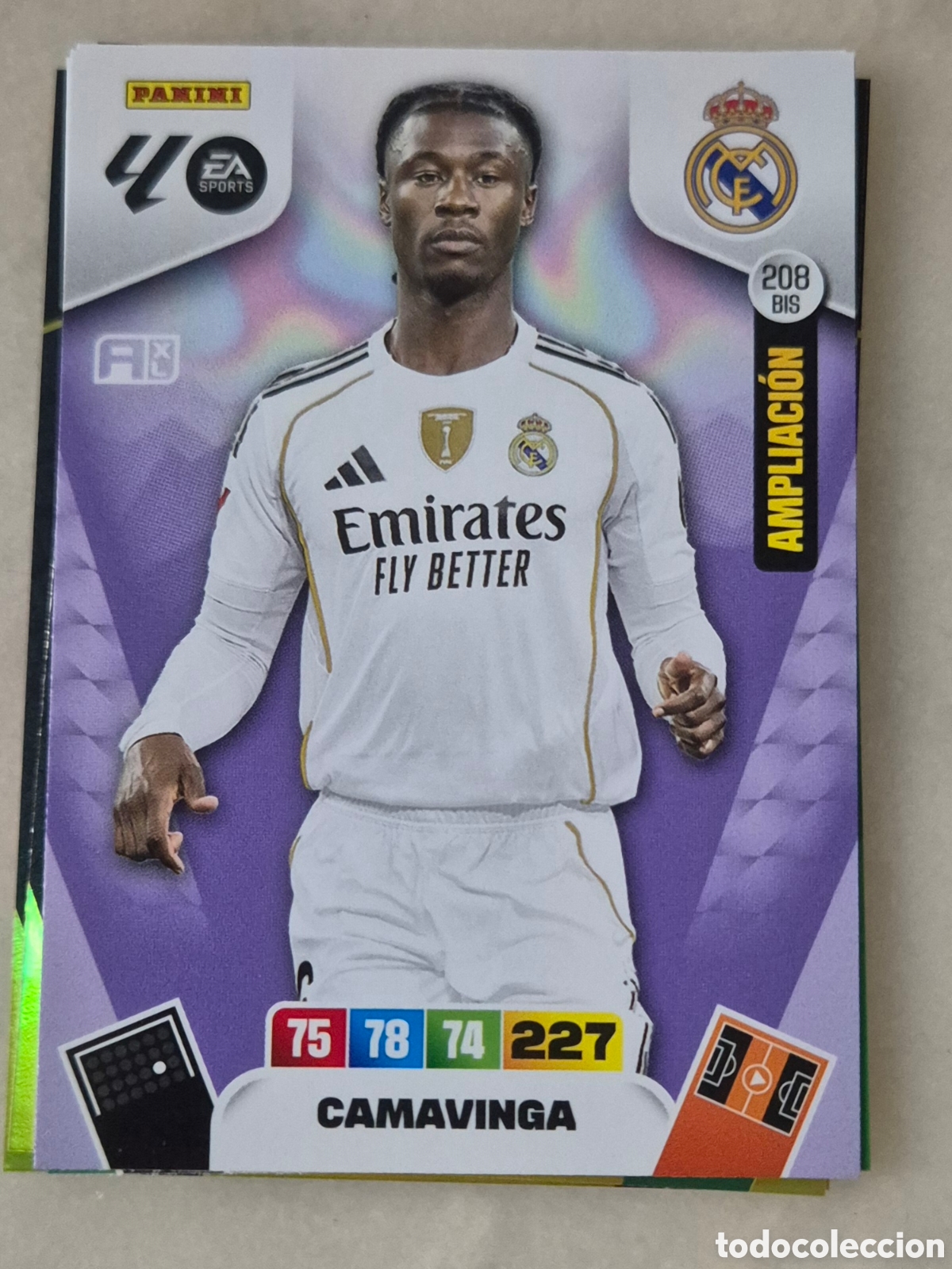 Football Stickers: 208 bis camavinga madrid ampliaci&oacute;n adrenalyn 2026