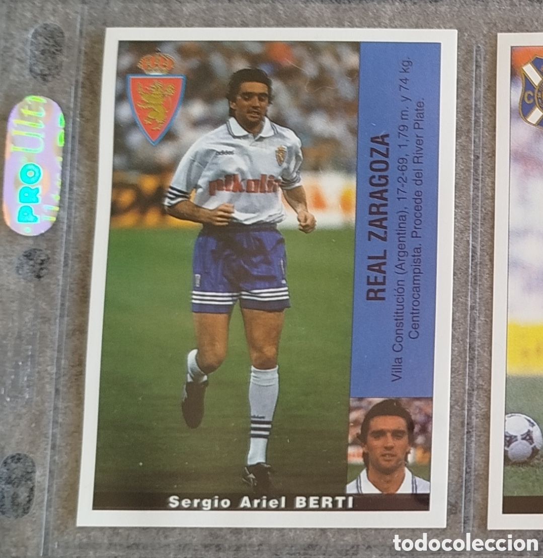 Cromos de F&uacute;tbol: CROMO BERTI ZARAGOZA 31 &Uacute;LTIMO FICHAJE FICHAJES 1 PANINI LIGA 1995 1996 95 96 NUNCA PEGADO SIN PEGAR